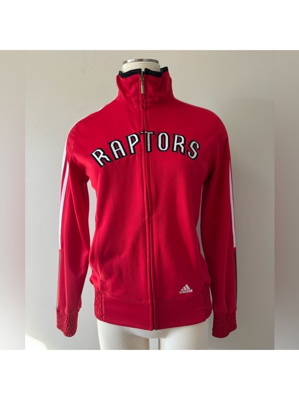 Adidas Raptors Red Basketball Jacket  Sz Small Unisex Warm Up Jacket